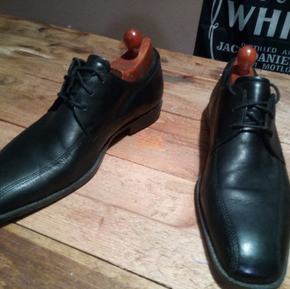 ECCO MENS BLACK DRESS SHOES SIZE 12